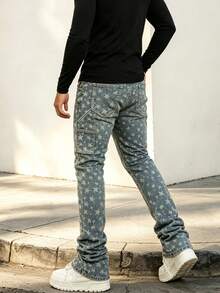 Men's Elastic Slim Fit Boot Pants Are Suitable For Going Out Or Daily Wear, Suitable For All Seasons - Navy Blue - View 2