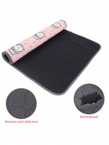 1/3pcs Guinea Pig Cage Mat, Cute Guinea Pig Print Reusable Washable Pet Pee Pad, Super Absorbent Waterproof Non-Slip Small Animal Cage Liner, Suitable For Guinea Pigs, Hamsters, Rabbits, Rabbit Cage Accessories - Pink - View 7