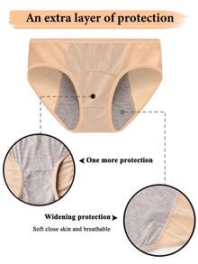 4pcs/Pack Breathable Mesh Teen Girls' Period Underwear - Black - View 3