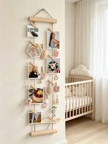 Clip-On Hanging Photo Display Rack, Wall-Mounted Photo Storage Rack, Suitable For Baby Room, Hair Accessories And Photo Hanging Storage Decoration - Multicolor - View 1