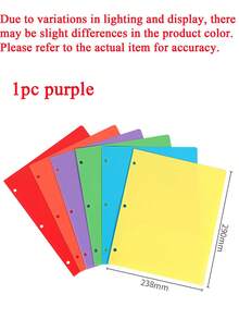 6/1pc Multi-Color Plastic Loose-Leaf Folder With 2 Pockets, Standard 3-Hole Punched File Organizer, Waterproof Document Protector Sleeve With Business Card Holder, Minimalist Business File Storage Bag For Business, University, Office Desk Organization - Multiple Styles - View 13