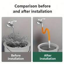 1 Set Faucet Extension Hose + Faucet Connector, Extended Anti-Splash Water Extender, Flexible Bendable Rotating Extension Spout, 360° Swivel Adjustable Curved Faucet, Universal Splash-Proof Extension Tube - Multicolor - View 7