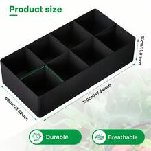 حوض حديقة بسعة كبيرة، كيس زراعة ب- 8 جيوب وكيس زراعة النباتات، حاوية زراعة مستطيلة من اللباد القابل للتنفس مع حجرات، كيس زراعة متين مناسب للزهور والفواكه والخضروات، هدية البستنة. - الأسود - مشاهدة 9