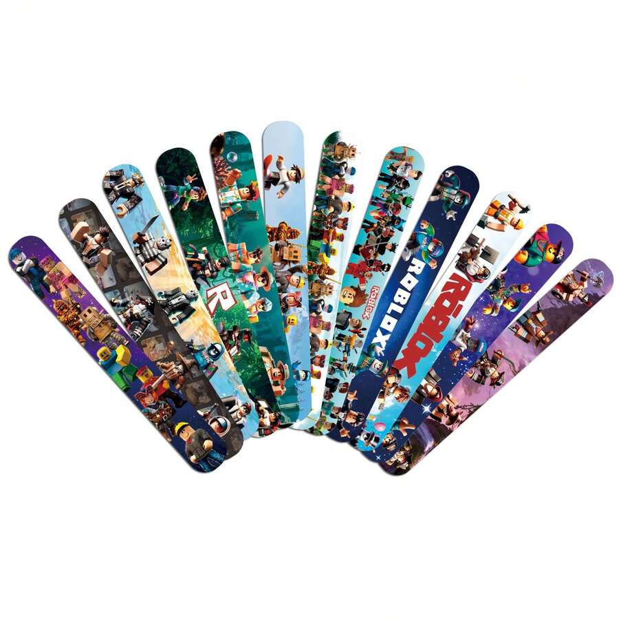 12pcs Roblox Papa Rings Lego Building Blocks Bracelet Toy Wristband Party Gift Papa Rings, As Birthday Gifts, Easter, Halloween, Christmas Holiday Party Gifts. - Multicolor - View 1