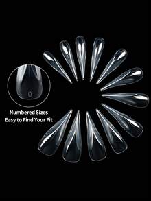 120Pcs Boxed Hawk Claw Curved Stiletto False Nail Forms ,Transparent Full Cover Extreme Curve Nail Tips,Multi‑Sizes ABS Nail Extension Tips For Salon & DIY Nail Art Supplies - Clear - View 5