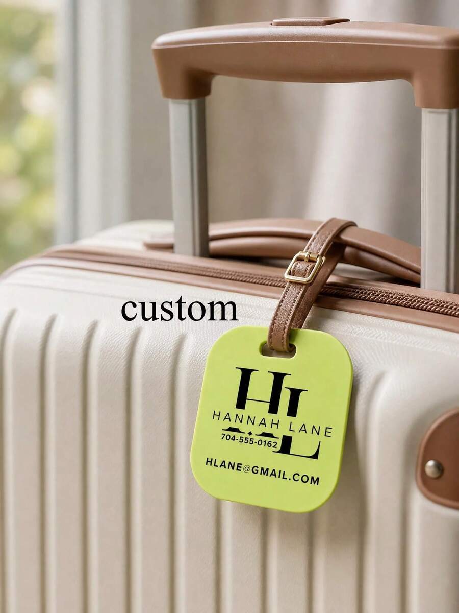 1pc Personalized Custom Name Luggage Tag, Acrylic Material Luggage Tag, Personalized Travel Gift, Customizable Pattern, Suitcase Tag, Backpack Tag - Multicolor - View 1