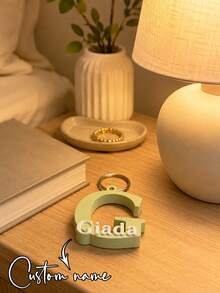 1pc 3D Printed Personalized Custom Letter Name Keychain, Capital Initial Overlaid With Full Name, Distinct Color Layers, Suitable For Students, Couples And Friends, Backpack Bag Charm, Birthday Gift, Back To School Gift, Y3K Aesthetic - Black - View 5