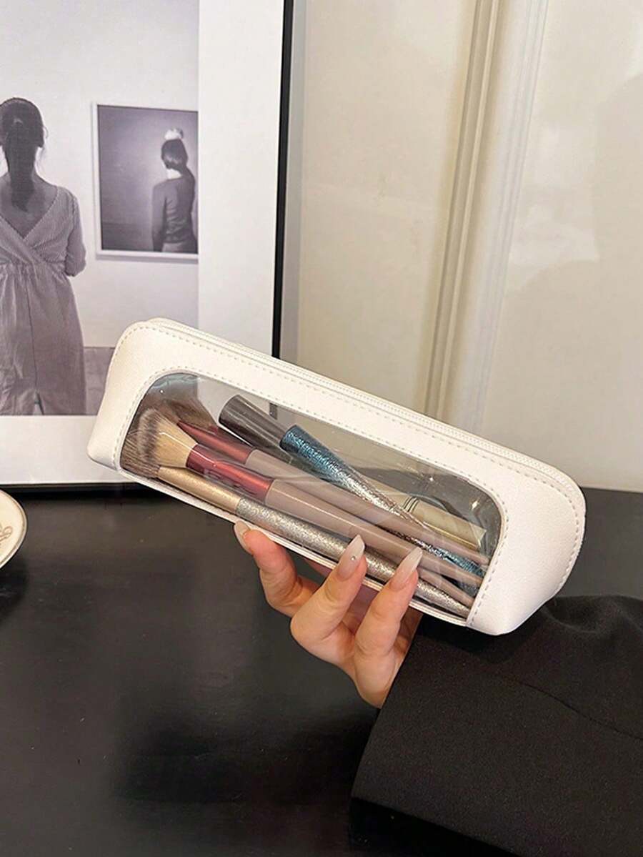3/1pc Tas Kosmetik Transparan, Kantong Penyimpanan Kosmetik Portabel, Organizer Penyimpanan Kuas Makeup Multifungsi, Cocok untuk Perjalanan Sehari-hari,