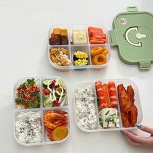 Bento Box Adult, Microwavable Divided PP Lunch Box With Lid, Leak-Proof Salad Container For Lunch, Cute Japanese Bento Box For School Student, Small Lunch Containers With Lids, Fruit Containers For Lunch Box - Multicolor - View 6