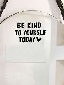 1PC"LET YOURSELF GROW" Self-Growth Motivational Quote Vinyl Decal For Bathroom Vanity Mirror Home Decor - B - View 5