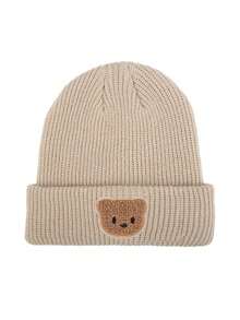 1pc Bear Patch Knit Hat Suitable For Baby Autumn/Winter Daily And Casual Wear - Bear Knit - View 16