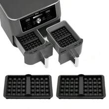 2 Packs Silicone Waffle Molds For Dual Basket Air Fryer, 2 Sizes Classic & Mini Belgian Waffle Tray Insert, Non-Stick Reusable Baking Pan Compatible With AF400 AF451 AF500, Heat Resistant Air Fryer Accessories - View 11