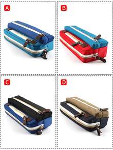 1pc Colorblock Patchwork Double Layer Zipper Pencil Case, Large Capacity Oxford Fabric Waterproof Stain-Resistant Student Stationery Storage Bag, Multiple Colors Available, Simple Durable Pencil Pouch - Multicolor - View 11
