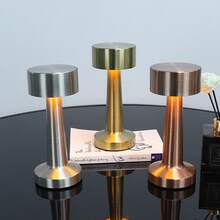 Dumbbell-Shaped Metal Touch Desk Lamp | Brushed Metal Body Design, Available In Rose Gold, Silver, Gold, Touch Control Switch, 3 Color Temperatures, 10 Brightness Levels, Suitable For Reading, Relaxation, Ambient Lighting, Minimalist Compact Design For Bedroom Bedside, Study Desk, Office, Dining Bar, Hotel Desk, Creating Modern Luxury Space Decor Effect - Dumbbell-shaped Table Lamp - View 5