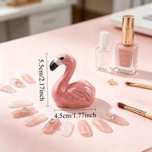 1pc Colorful Flamingo Nail Art Pen Holder, Desktop Crystal Pen And Painting Brush Support Stand, Mini Nail Brush Storage Rack, Salon Nail Art Storage Tool - Multicolor - View 5