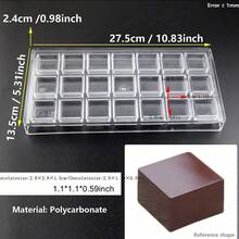 Square Chocolate Mold, Hard Plastic Candy Mold, Chocolate Size 2.8x2.8x1.5cm - QLfangkuai - View 8