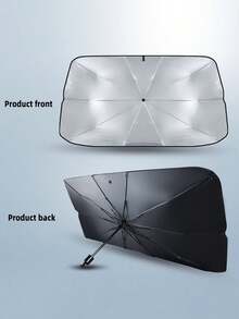 1pc Foldable Portable Car Front Windshield Sunshade, Car Accessory UPF50+, One-Click Folding Heat-Resistant UV Protection Sun Curtain, Suitable For All Car Models SUV Hatchback, Easy Storage, Perfect As A Gift For Friends. - Multicolor - View 16