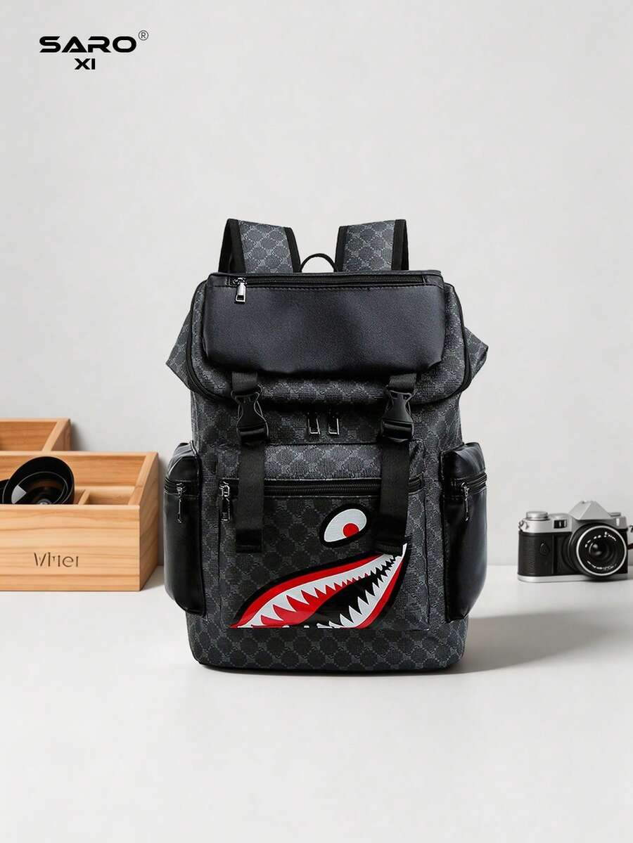 saroxi Men's Casual Travel Backpack, Fashion Flap Backpack, Lightweight And Portable, Suitable For Travel, Camping, Hiking, Student School Backpack, Youth Campus Commute, Essential Gift