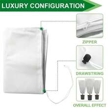 Reusable Plant Freeze Protection Cover Bag, Drawstring & Zipper Design, Outdoor Winter Cold Frost Shield For Bushes & Potted Plants - A - View 4