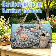 1 buah Tas Tote Motif Fantasi Lautan, Dekorasi Lautan, Penyu, Karang, Kerang, Mutiara, Cocok untuk Pecinta Penyu Laut, Cetakan Tas Tangan Acak - MultiWarna - View 2