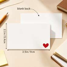 20 Sets Transparent Kraft Paper Window Envelopes With Cards, Back To School Gift, Mini Kraft Paper Envelopes, White Cardstock, Heart-Shaped Seal, Heart Pattern - Love - View 4