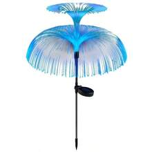 Solar 7 Color Shifting Fiber Optic Fountain Stake Lights, Magical Blooming Jellyfish LED Lamp, Waterproof Outdoor Light, Enchanted Garden Lawn Fantasy Landscape Decoration - Jellyfish - View 8