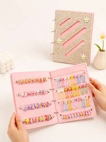 4-Page Felt Hair Accessory Organizer, Hair Clip Organizer, Jewelry Organizer - Multicolor - View 5