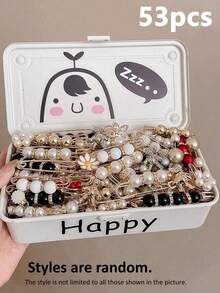 13/23/53pcs Assorted Women's Clothing Accessories Set, Including Waist Clips, Belt Clips, Adjustable Buckles, Brooches, Anti-Sagging Buttons (No Packaging Box) - Multicolor - View 8