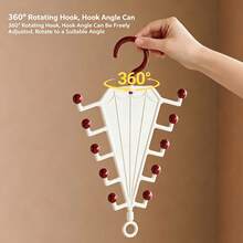 Umbrella-Shaped Multi-Hook Hanger, 360° Rotating Hooks With Multiple Hanging Positions, Non-Slip Beads, Stackable Space-Saving Plastic Material, Multi-Functional Storage For Wardrobe, Closet, Bedroom, Camisoles, Underwear, Bags, Hats, Scarves, Suitable For Home, Renters, Students, Girls, Storage Enthusiasts, Multi-Functional Hanger With Multiple Hooks, Wardrobe Storage Rack, Camisole Hanging Hook, Umbrella-Shaped Rotating Multi-Hook Storage Hanger, Space-Saving Wardrobe Camisole Scarf Bag Hanging Rack, Stackable Non-Slip Underwear Accessory Organizer, Creative Multi-Functional Hanging Hook Hanger For Home - Multicolor - View 9