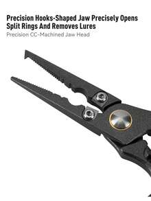 KINGDOM Fishing Pliers 1PC Stainless Steel Line Cutter Hook Remover Split Shot Crimper Multi-Functional Fishing Tool Locking Handle Corrosion Resistant Portable For Anglers Outdoor Fishing - Multicolor - View 7