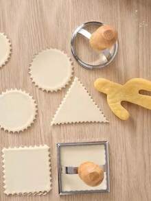 1pc Rustic Wooden Handle Round Dumpling Mold, Dumpling Maker And Italian Ravioli Cutter, Wavy Edge Dough Press, Suitable For Homemade Noodles, Pierogi, Dumplings, Mini Pies And Pastries, Convenient Manual Kitchen Baking Tool, Ideal For Home Cooking And Family Meal Preparation DIY Use - Multiple Styles and Colors - View 6