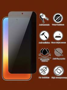 4pcs Privacy Tempered Glass Screen Protector, Compatible With Huawei/Honor, Anti-Spy, High Hardness, Anti-Peeping, Anti-Drop, Anti-Scratch, Anti-Fingerprint, Easy Installation, Phone Case Friendly - Black - View 2