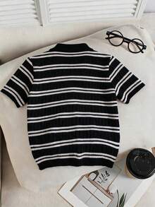 Young Boys Knit Tops - Black - View 3