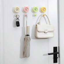 1PC Suction Cup Hook Vacuum Wall Mount Strong Suction Kitchen Bathroom Door Back Adhesive Hook Multi-Function Towel Organizer Heavy Duty Stainless Steel Waterproof For Home Organization Storage Solution - Multicolor - View 3