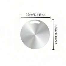 1pc Outdoor Kitchen Stainless Steel Cutting Board, Pizza Cutting Board, Stainless Steel Round Cutting Board, Dishwasher Double-Sided Pizza Meat Fruit Vegetable Cutting Board, Kitchen Accessory, Reusable - Silver - View 11