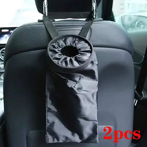 2pcs Universal Car Trash Bags, Hanging Foldable Car Trash Bags, Suitable For Seat Headrest, Daily Car Trash Storage, Car Storage Bag, Portable Washable Storage Bag, Suitable For Family Travel And Long-Distance Driving