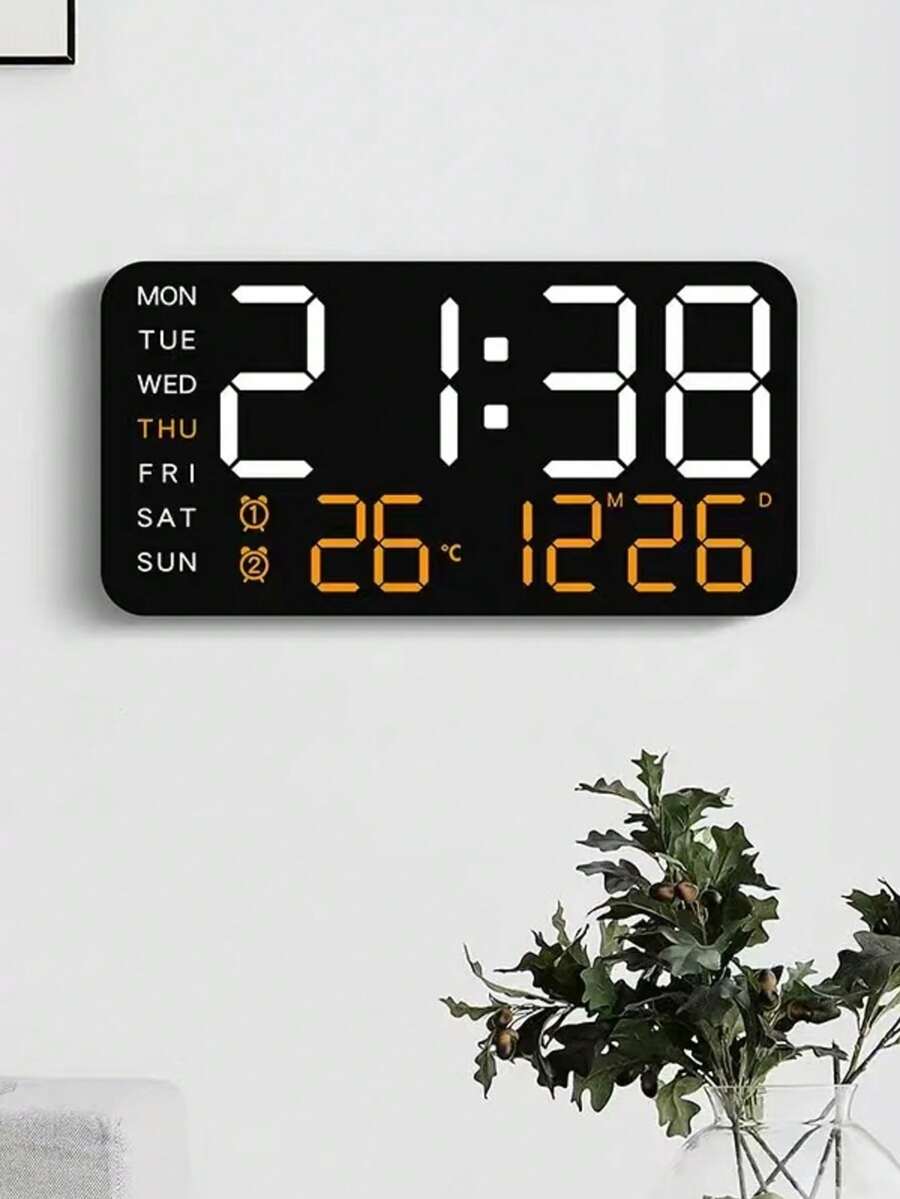 1-Piece Multifunctional Smart Lamp, Digital Alarm Clock With Decorative Light, Adjustable Brightness, Date Display, And USB Power - Sleek Rectangular Design