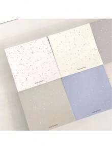 3 Random Korean-Style Colorful Ink Splatter Dot Sticky Note Pads, Solid Color Blank Square Portable Memo Pads, Minimalist Lineless Sticky Notes, Student Diary Hand-Drawn Doodle Blank Memo Pads, Small Notebooks, Back To School - Notepad - View 5