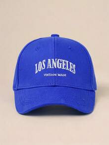 1pc Unisex Kids Embroidered Letter LOS ANGELES Y2K Style Sun Protection Breathable Versatile Baseball Cap Suitable For Spring And Autumn Outdoor Casual Wear - Royal Blue - View 3