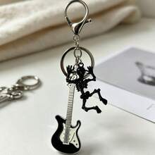 Guitar Pendant Rock Style Keychain Backpack Charm Hip Hop Personalized Accessory Student School Bag Gift Back To School Gift Skull Casual Zinc Alloy Keychain All Year - Guitar Keychain - View 6