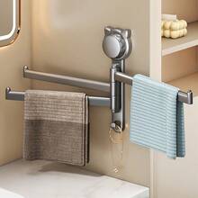 1 pieza Toallero giratorio multifunción sin taladro, toallero giratorio de pared moderno y minimalista, diseño de rotación libre de 180°, toallero de almacenamiento para baño a prueba de agua y óxido que ahorra espacio, adecuado para el hogar, cocina, lavandería, toallero de almacenamiento multiusos - Multicolor - Ver 7