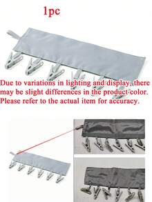 1PC Minimalist Fabric Foldable Long Strip Hanging Rack, Soft Cloth Rectangular Design With 6 Clips, Portable Space-Saving Laundry Drying Hanger For Underwear Socks Towels, Multi Clip Clothes Airer Organizer, Balcony Bathroom Dorm Room Travel Use - Multicolor - View 13