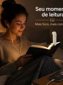 Luminária de Leitura Recarregável com Clipe para Livro - Cor aleatoria - Visão 1