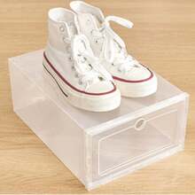 1pc Upgradable Stackable Transparent Shoe Box Display Storage Box, Plastic Transparent Drawer-Style Shoe Box, Can Be Placed Independently, Suitable For Office And Home Display And Storage, Transparent And Black Options Available - View 8
