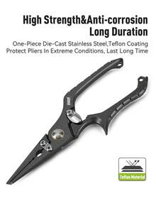 KINGDOM Fishing Pliers 1PC Stainless Steel Line Cutter Hook Remover Split Shot Crimper Multi-Functional Fishing Tool Locking Handle Corrosion Resistant Portable For Anglers Outdoor Fishing - Multicolor - View 5