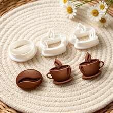 3Pcs Coffee Cup Bean Polymer Clay Cutters Set Coffee Themed Clay Molds DIY Handmade Earring Pendant Jewelry Craft Supplies - 3-pack - View 5