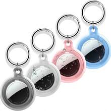 4 Packs Compatible With AirTag Holder Case With Keychain, Protective Cases Cover Tags Tracker Item Tag Finders Accessories For Pets, Bags, Luggage - View 7