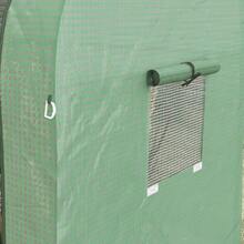 Greenhouse With 2 Roll-Up Doors, Windproof With Side Windows, UV Protection, PE Tomato House For Garden - 綠色 - 查看 7