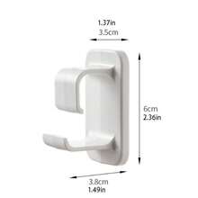 2pcs Toilet Basin Storage Hooks, White Storage Rack, Multi-Functional Basin Hooks, Wall-Mounted Home Organizer, Adhesive Basin Hooks, Kitchen Supplies, Practical Hooks - White - View 3