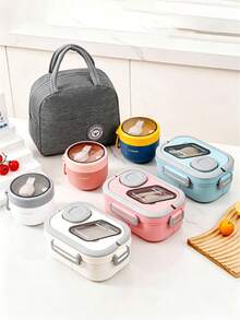 SEAL LOCK 1/3pcs-Portable Divided Plastic Lunch Box, Microwaveable Lunch Box For Students And Office Workers, Sealed Leak-Proof Bento Box With Air Vent, Divided Fresh-Keeping Meal Box For Outdoor Picnic, Suitable For Commuting, Outdoor, Home - Multicolor - View 3